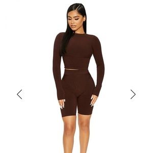 Naked wardrobe snatched short set